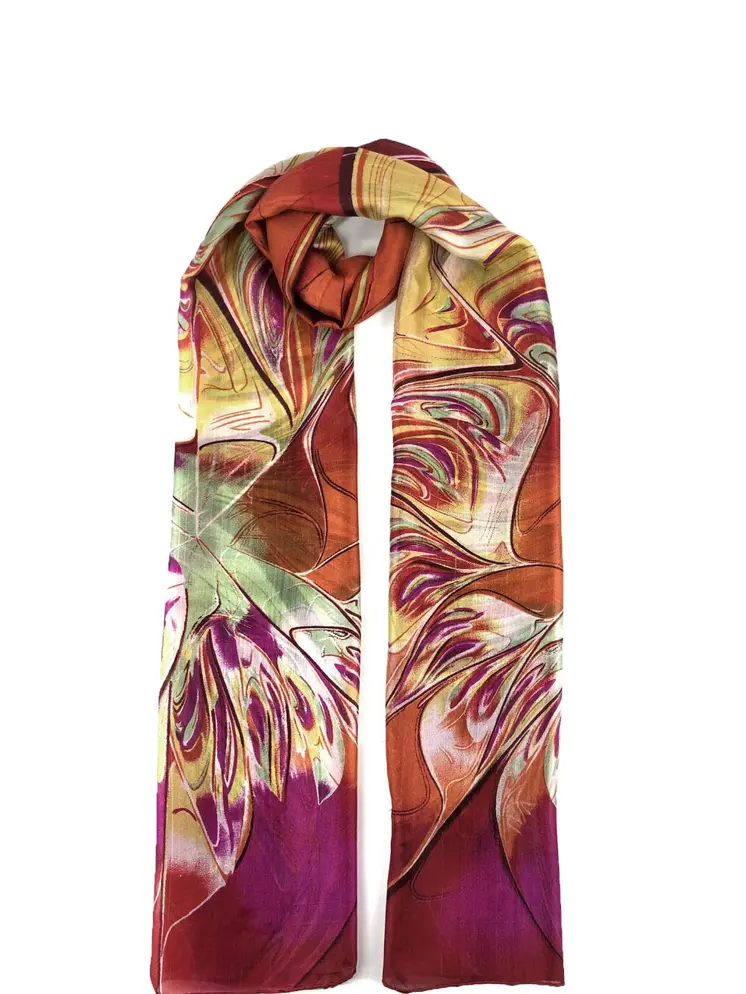 Crimson Silk Scarf