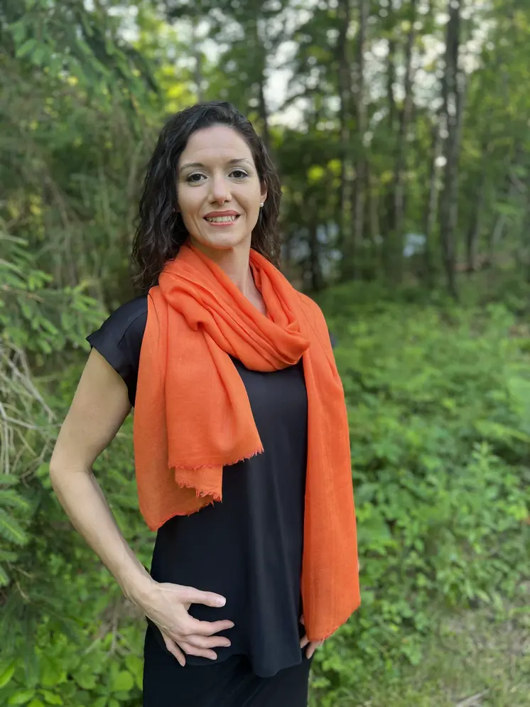Coral Solid Wool Lightweight Scarf