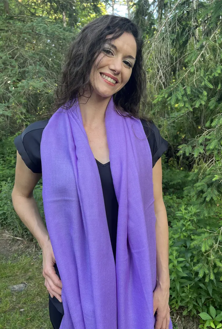 Lavender Solid Wool Lightweight Scarf