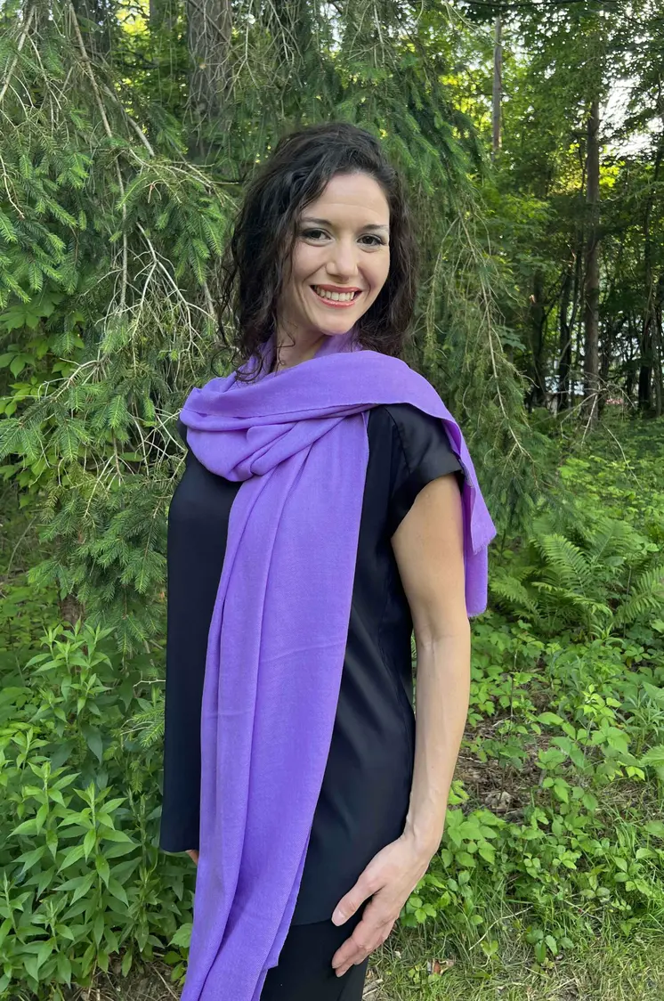 Lavender Solid Wool Lightweight Scarf