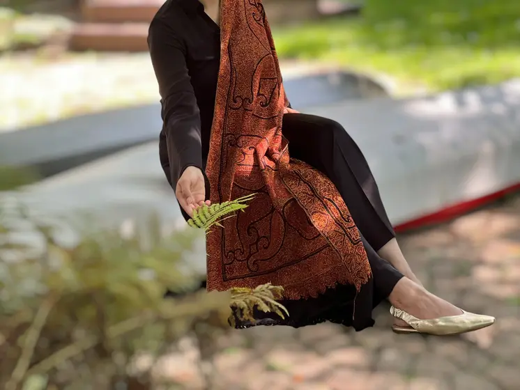 Limited Edition Hand Embroidered Wool Shawl