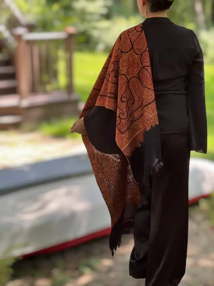 Limited Edition Hand Embroidered Wool Shawl