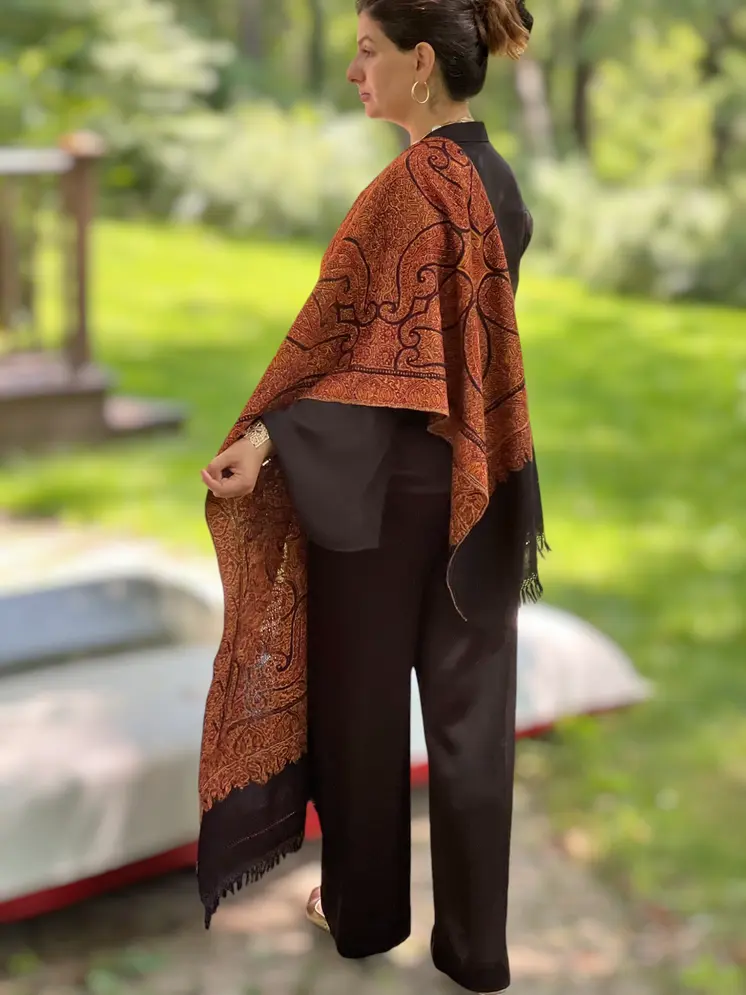 Limited Edition Hand Embroidered Wool Shawl