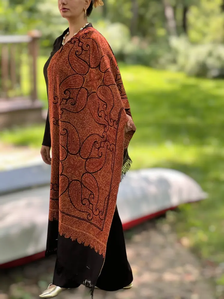Limited Edition Hand Embroidered Wool Shawl
