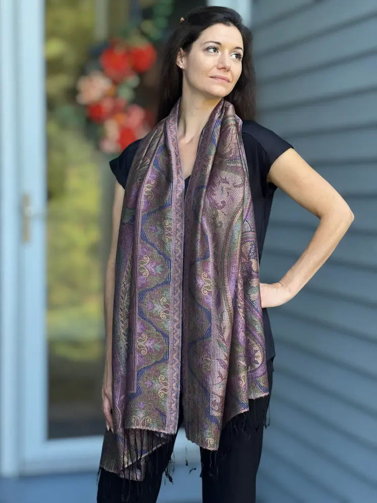 Multicolor Modal Jamawar Pashmina Scarf