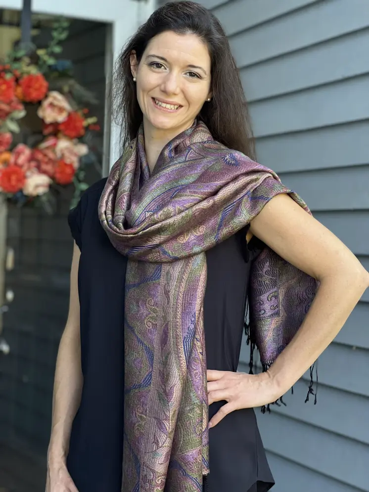 Multicolor Modal Jamawar Pashmina Scarf