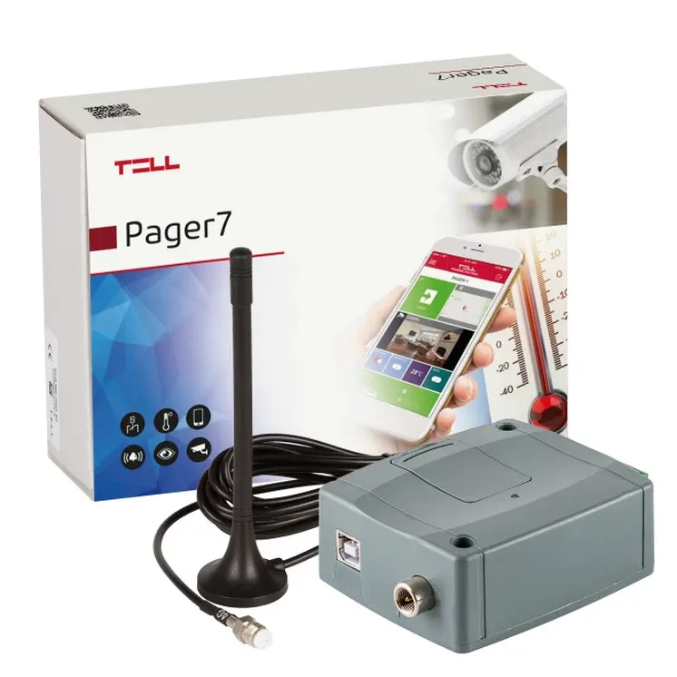 Pager7-4G.IN4.R2 - kontaktusvezérelt átjelző, mini riasztóközpont, hőmérsékletfelügyelet, 4G, mobilapp, 4 bemenet + 2 relé