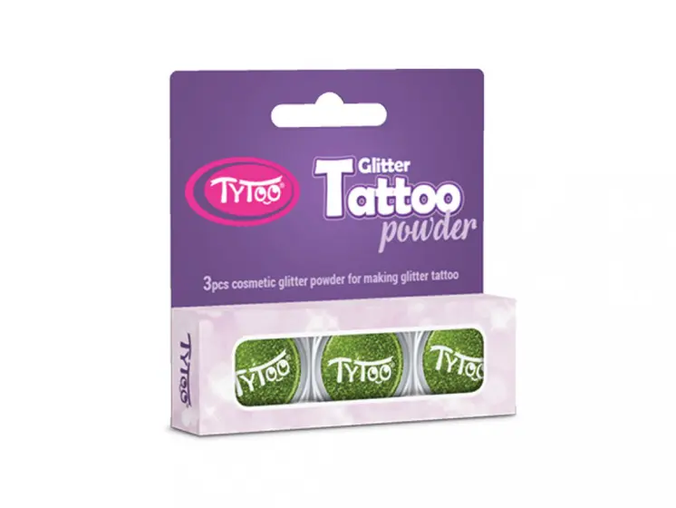 Csillámpor szett 3 x 2,5 ml Aranyzöld