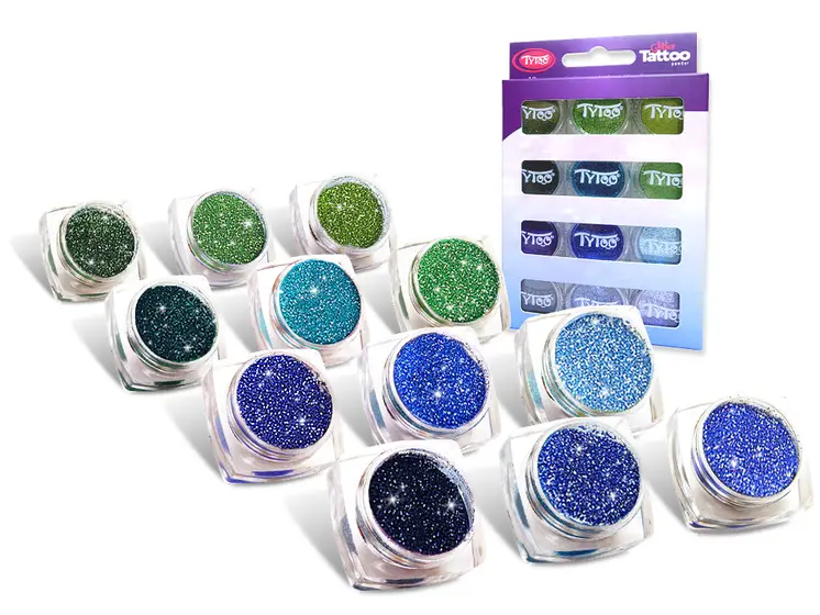 Csillámpor szett 12 x 2,5 ml hideg színek (cool colours)