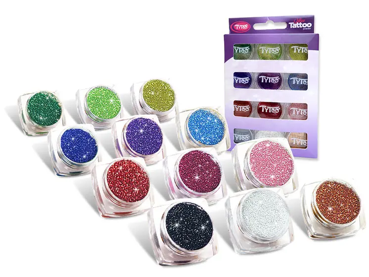 Csillámpor szett 12 x 2,5 ml alap színek (basic colours)