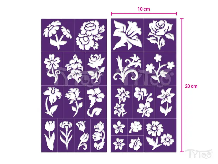 Flowers - Virágok sablon szett