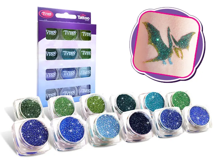 Csillámpor szett 12 x 2,5 ml hideg színek (cool colours)