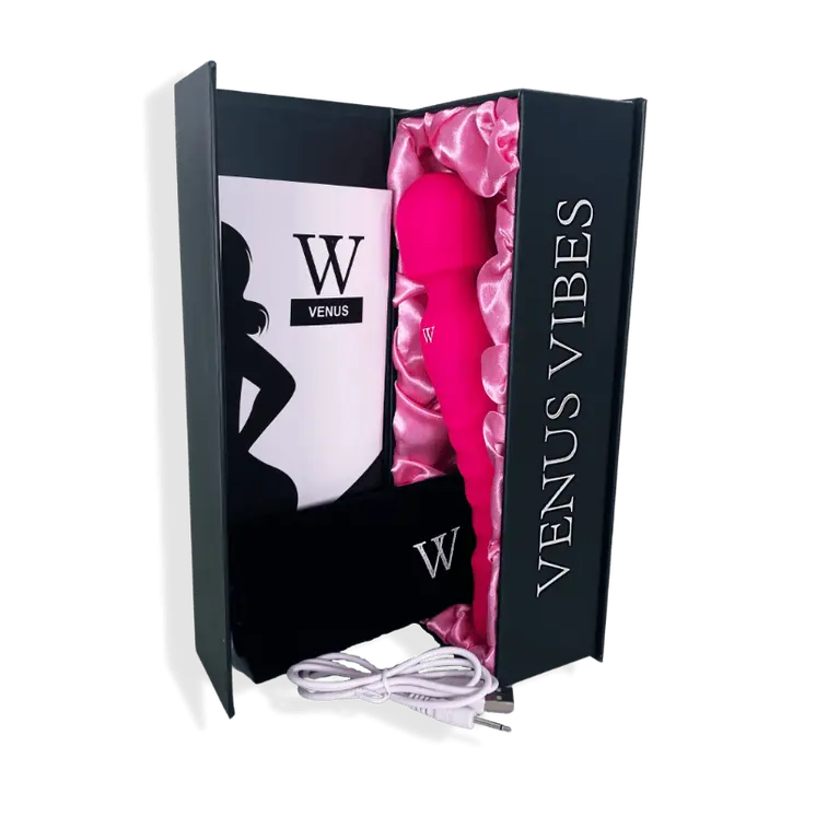Venus - The Dual-Head Wand Vibrator/ Soft, Warming Dildo
