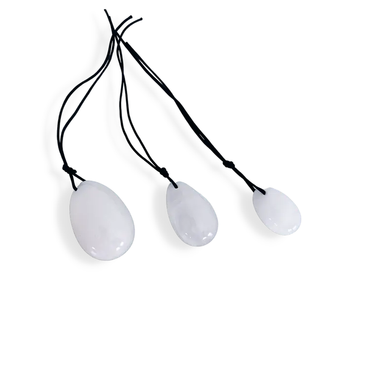 Harmonia- The Enlightenment Rose Quartz Egg Set and Clear Quartz Yoni Eggs