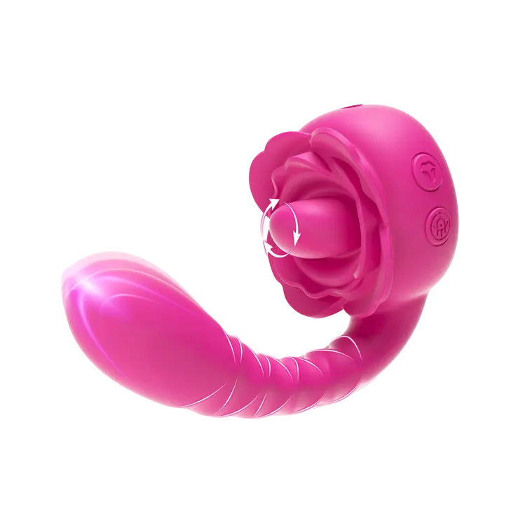 Twin Rose Thrusting G Spot Vibrator – Tongue Teasing