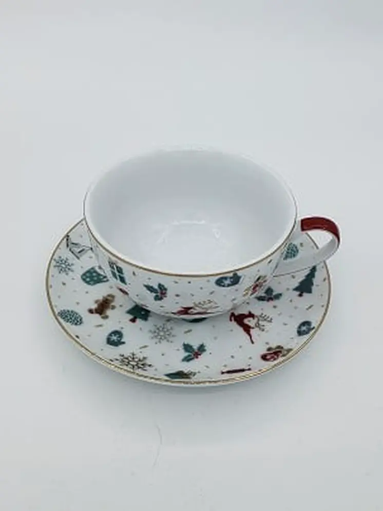 Christmas Greeting Tea For One Teapot & Cup