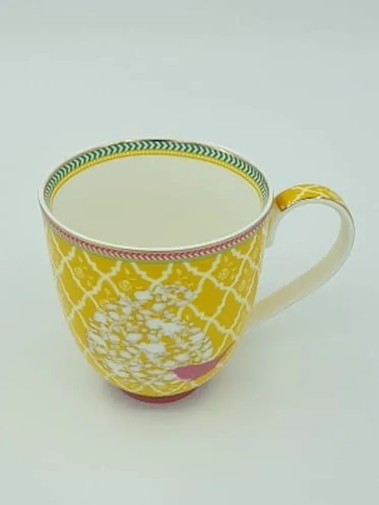 YELLOW COFFEE MUG, Unique Mug, Porcelain Handmade, Tea Mug, 6 Pcs