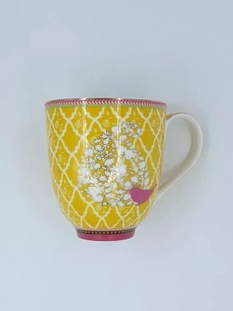 YELLOW COFFEE MUG, Unique Mug, Porcelain Handmade, Tea Mug, 6 Pcs