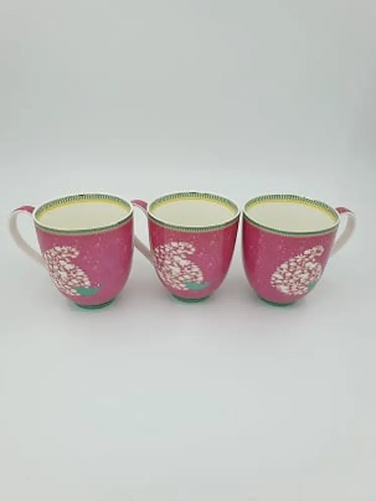 PINK COFFEE MUG, Unique Mug, Handmade, Coffee Cup, Tea Mugs 6 Pcs