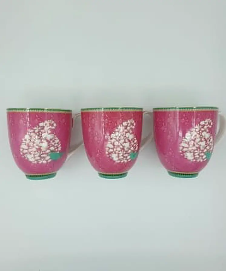 PINK COFFEE MUG, Unique Mug, Handmade, Coffee Cup, Tea Mugs 6 Pcs