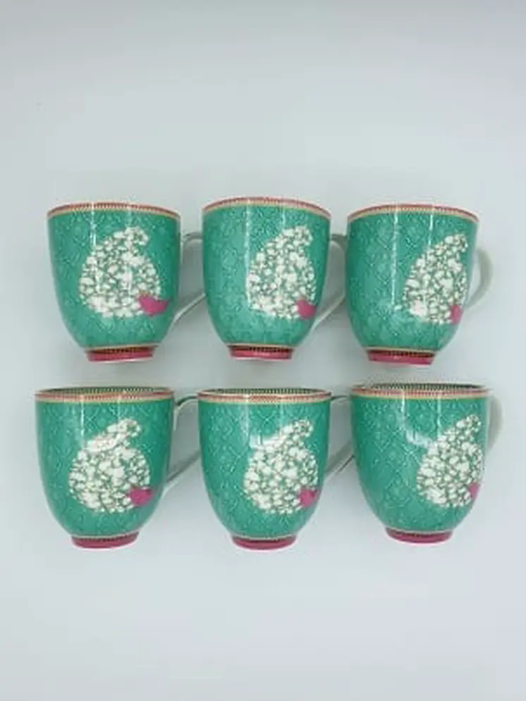 Gift Bird - Coffee Mug Blue x 6 Set