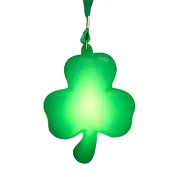 Flashing Huge Shamrock Charm with Green Lanyard