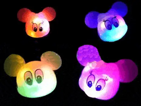 Flashing Soft Mickey and Minnie Halloween Flashing Rings Assorted Pack of 24