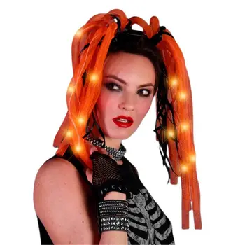 Orange LED Noodle Headband Flashing Dreads