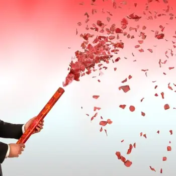 Red and White Rose Petals Confetti Cannon 16 Inch