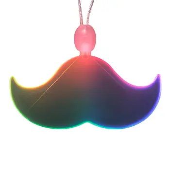 Acrylic LED Multicolor Mustache Necklace