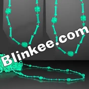 Glow In The Dark Skull and Bones Necklace Pack of 12