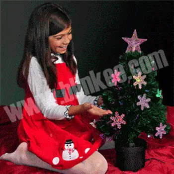 Green Mini Christmas Tree with Color Changing Lights