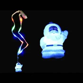 LED Santa Clause Charm Necklace with Lightup Lanyard