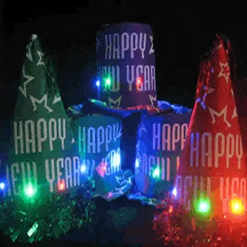 Light Up Happy New Year Party Hats Assorted Colors and Styles