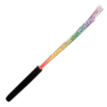 Multicolor LED Fiber Optic Wand with Black Handle