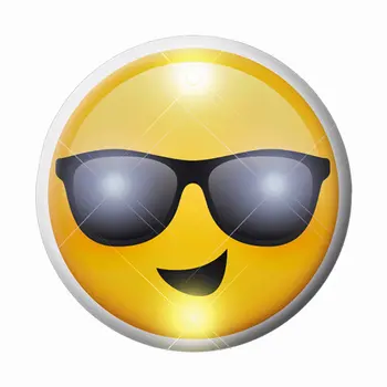 Smiling Cool Dude Sunny Days Sunglasses Emoji Flashing Body Light Lapel Pins