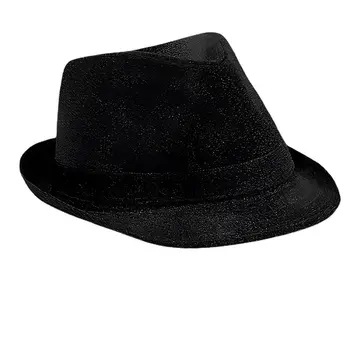 Soft Black Fabric Fedora Non Light Up
