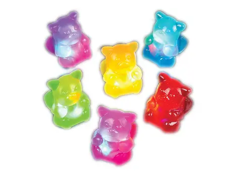 LED Sparkling Non-Edible Gummy Bear Finger Rings Pack of 24