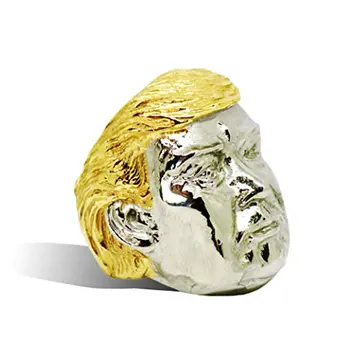 Size 9 Donald Trump MAGA Fashion Gold Silver Plated Ring