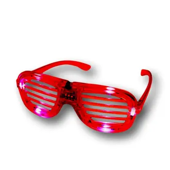 Red Slotted Rock Star Shutter Sunglasses Pack of 6