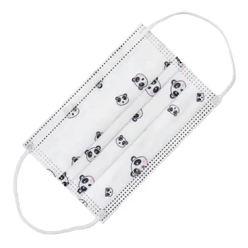 3 Ply Kid Sized Small Disposable Panda White Face Masks Pack of 10