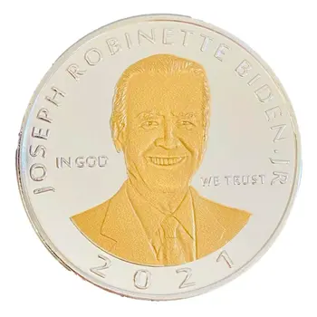 2021 US President Joe Biden Gold on Silver Plated Collectors Commemorative Coin