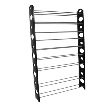 DIY Easy Installation 10 Tier Shoe Rack Adjustable Steel