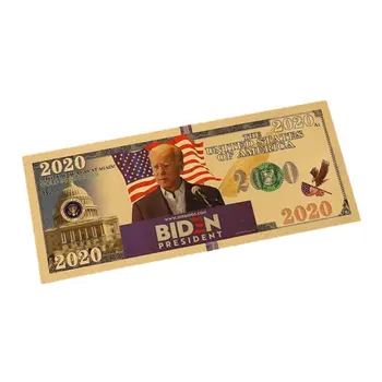 Podium Campaign Gold Foil President Joe Biden 2020 24k Gold Plated Bill Collectible Banknotes for Decoration