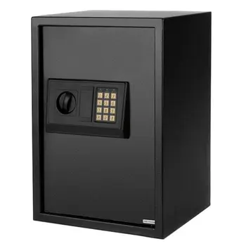 41L E50EA Compact Electronic Battery Operated Safe Box Steel Plate Home Office Use Black