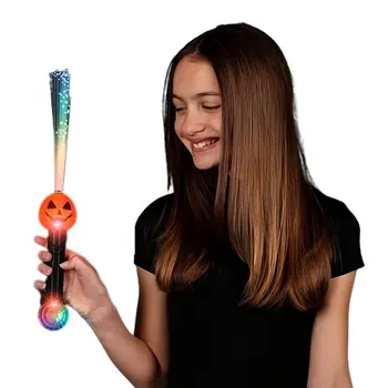 Flashing Fiber Optic Pumpkin Wand with Prism Ball