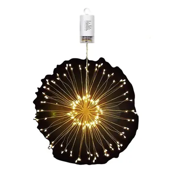 Fireworks Bendable Starbust Remote Control Copper Fairy String Lights Chandelier Indoor Outdoor