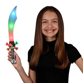 Mini Light Up Pirate Knife Scimitar Cross Skull Buccaneer Sword for Cosplay Costumes