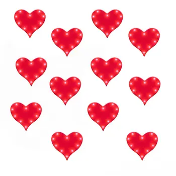 Pack of 12 Red Heart Flashing Battery Operated Body Light Lapel Pins