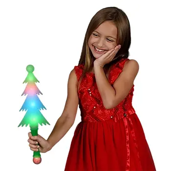 Light Up Frosted Christmas Tree Multicolor Wand with Crystal Ball